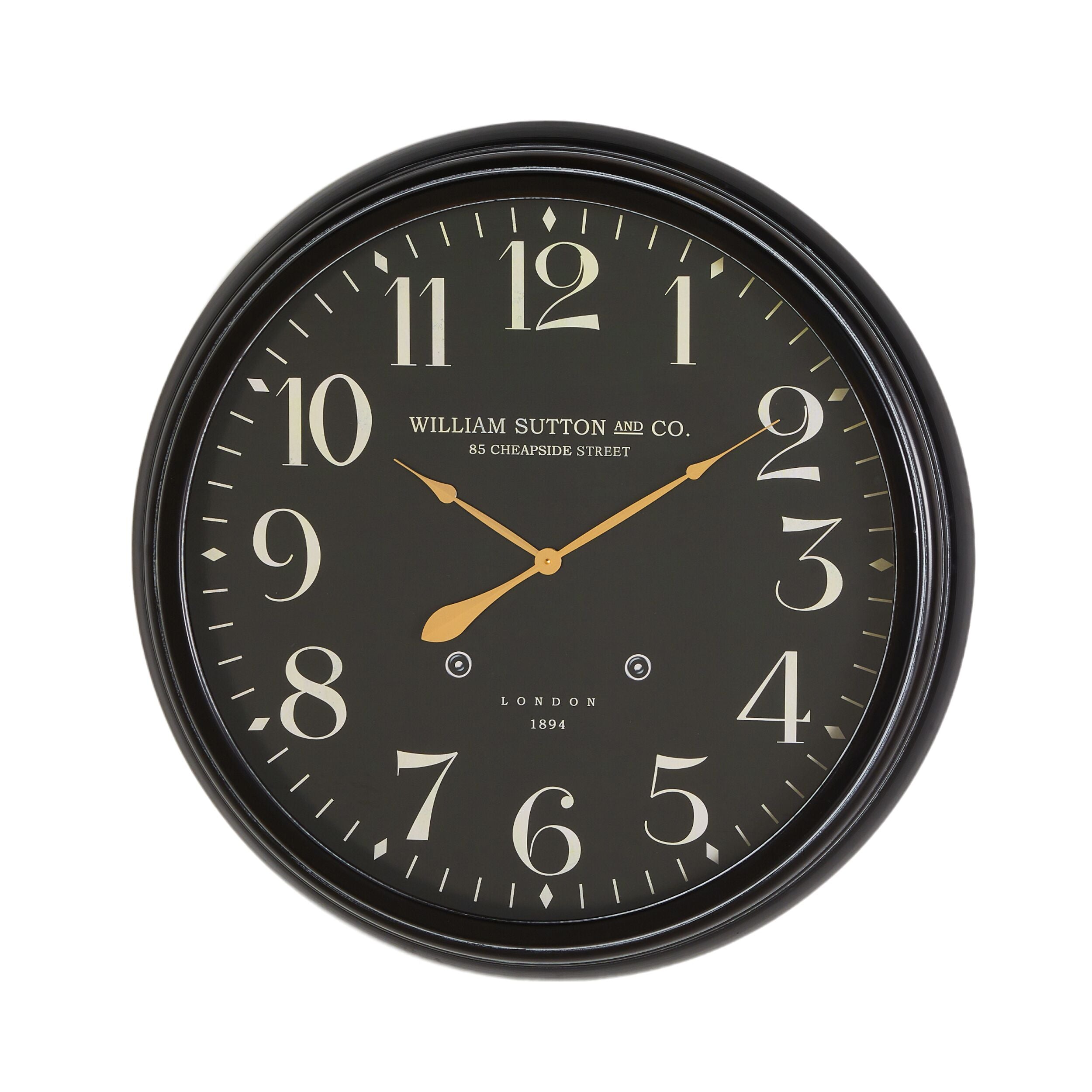 Newgate London Clock 93cm in Black, White and Gold | Early Settler
